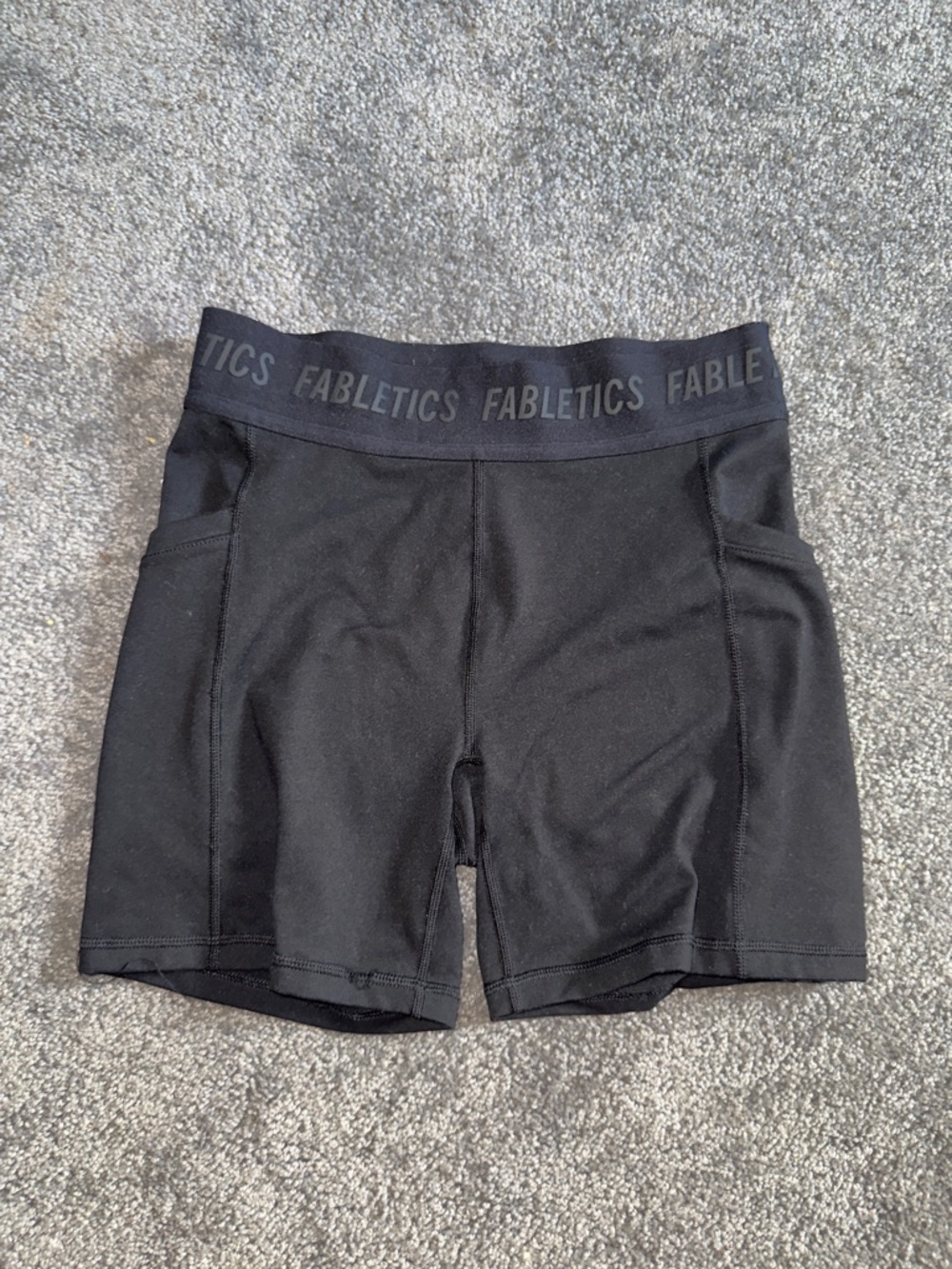 Fabletics Black High-Rise Pocketed Performance Shorts